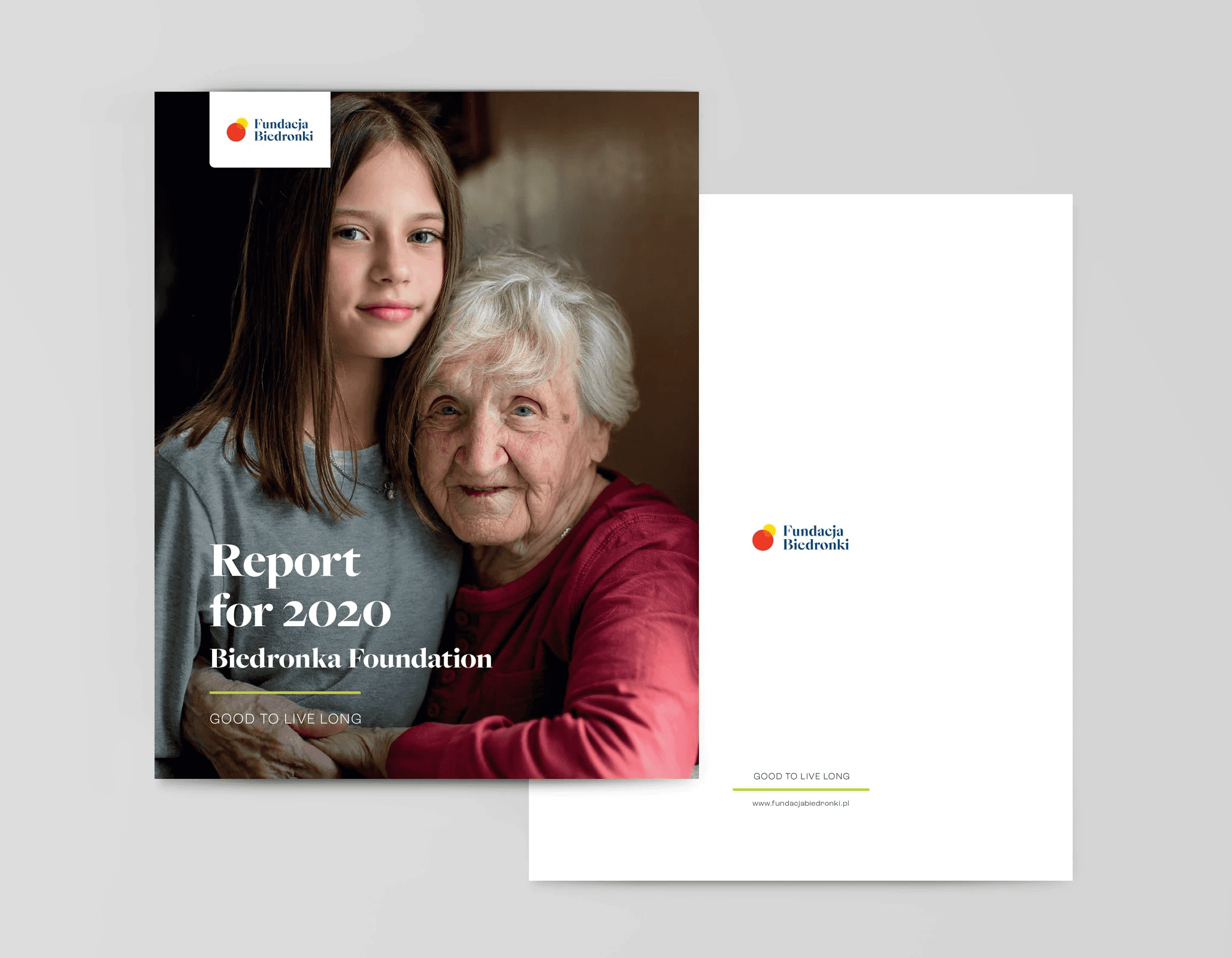 Cover of the “Report for 2020” showing a grandmother and granddaughter